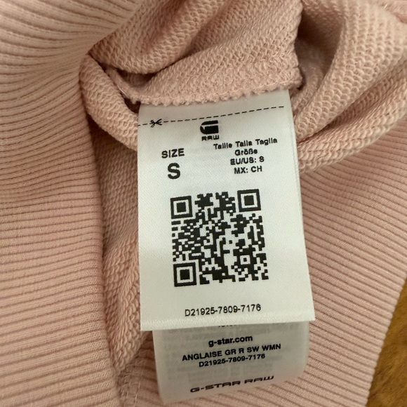 NWT G-Star RAW Women's Blush Crew Neck Sweater size small loose fit - Picture 5 of 7
